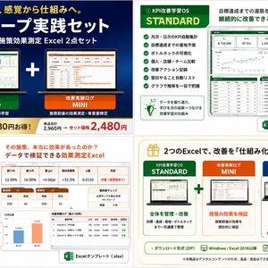 改善ループ実践セット｜KPI管理＋施策効果測定 Excel 2点セット