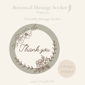 Botanical Message Sticker(Thankyou)