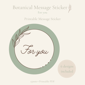 Botanical Message Sticker(For you)