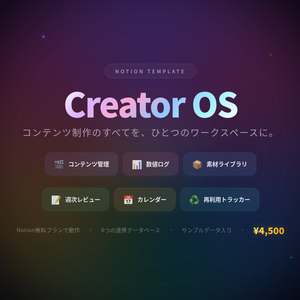 Creator OS｜コンテンツ制作を一元管理するNotionテンプレート