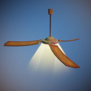Cieling Fan Low Poly (animated)