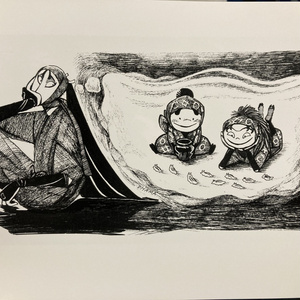 本当に信頼出来る店 手描きイラスト オリジナル イラスト 原画 「山藤の案内人」 手描きイラスト