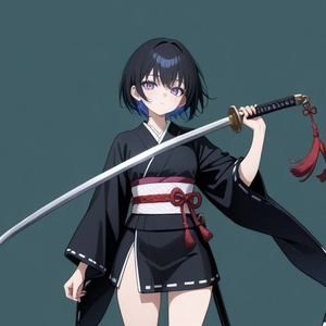 （立ち絵素材）和服で刀を持った女性たち〈丈短め〉