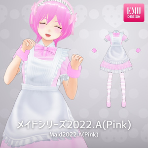 【Vroid v1.1.2】メイドシリーズ2022.A /Maid2022.A(Pink) 【テクスチャ/Texture】