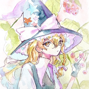 【東方】霧雨魔理沙 水彩イラスト