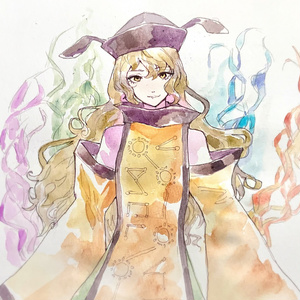 【東方】摩多羅隠岐奈 水彩イラスト