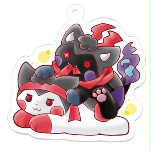 【残少】ねこどろっぷアクリルキーホルダー🐾はちまき&かげちお🐾ふ