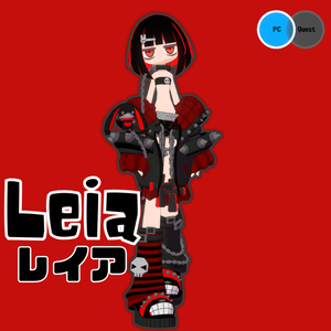 オリジナル3Dアバター「レイア」 | VRChat向け | 赤黒パンク・クール系