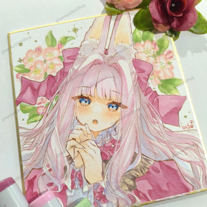 完売御礼【ミニ色紙原画】「薔薇と詩季」コピックイラスト