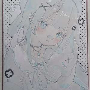 アナログ絵 オリジナルミニ色紙 - ahiruのイラスト - pixiv