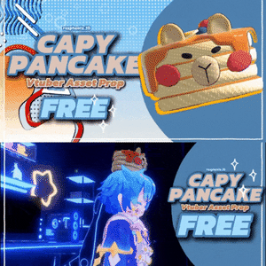 【無料/FREE】カピバラパンケーキ Capy-Pancake 3D Prop (Warudo)