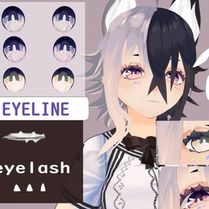 VRoid Eyes Texture Pack [Eyeline + Eyelash included]
