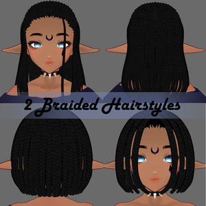 [Vroid] 2 Braided Hairstyles Hair Pack