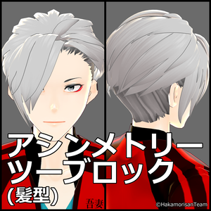 【正式版対応】Asymmetric Two Block (unisex) Hair Preset for VRoid
