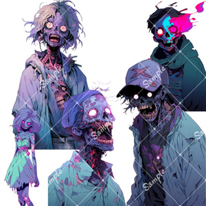 【TRPG・ゲーム素材】ゾンビ5種類