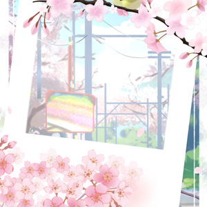 春夏秋冬チェキ風素材