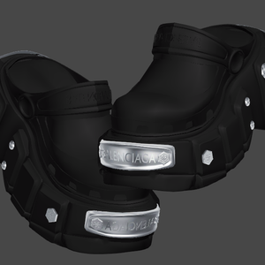 「Free」CRISTOBAL HardCrocs™ クロッグ Black and Metal