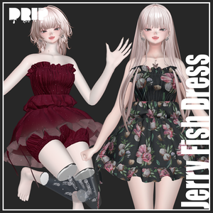 【複数アバター対応】Jerry Fish Dress【VRChat想定】