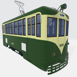 【3Dモデル】600形タイプ・路面電車 (Japanese tram)