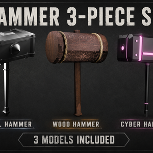 ハンマー三点セット（3-piece set of hammers)
