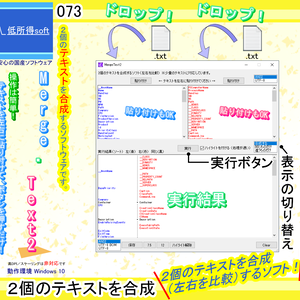 ２個のテキストを合成するソフト