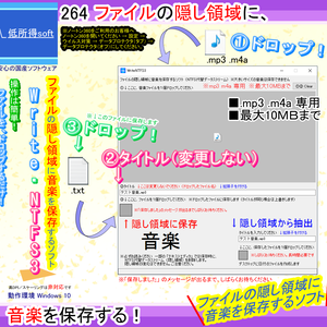 ファイルの隠し領域に音楽を保存するソフト