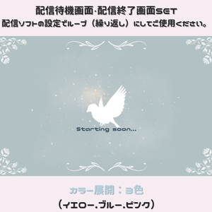 【配信画面SET】【小鳥モチーフ×ニュアンス背景】動く配信待機画面＋配信終了画面/Starting soon screen/Ending soon screen/Stream overlay/Twitch overlay/Youtube Overlay/Livestreaming/Streamingassets