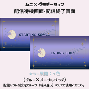 【ねこ×グラデーション】動く配信待機画面/配信終了画面/シンプル/かわいい/Cat/Starting soon screen/Ending soon screen/Stream overlay/Twitch overlay/Youtube Overlay/Livestreaming/Streamingassets