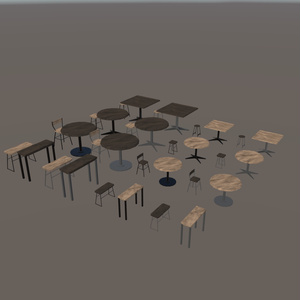 【VRChat想定】CafeTable&Chair(32点) 缩略图 2