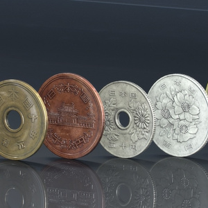 【ゲーム用素材】日本円硬貨モデルデータ