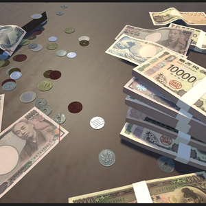 【ゲーム用素材】日本円お金セット決定版【Unity】【MMD】