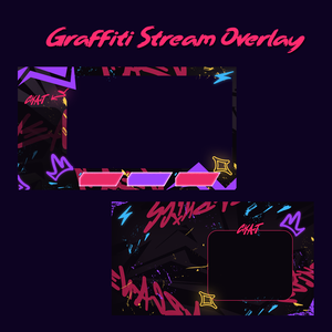 Graffiti Neon Stream Overlay Graphics for Streaming