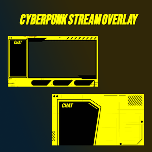 Cyberpunk-Themed Stream Overlay Graphics