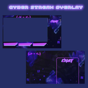 Cyber Stream Overlay Graphics for Streaming