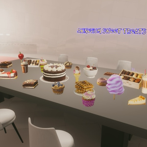 【VRChat想定】Low-Poly Sweet Treats packロー ポリ 砂漠 パック