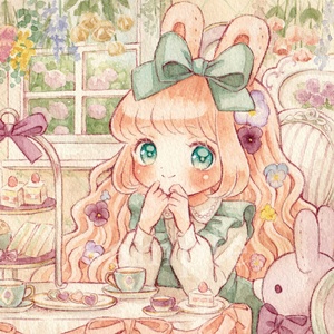 ポストカード「春のお茶会」