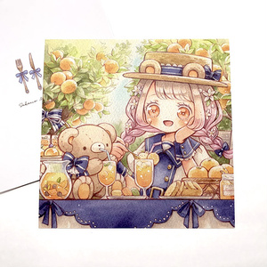 ポストカード「初夏のお茶会〜オレンジ色の午後〜」
