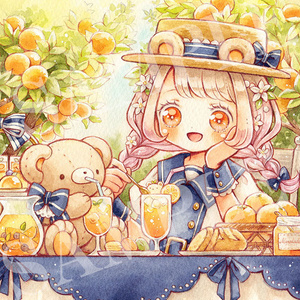 ポストカード「初夏のお茶会〜オレンジ色の午後〜」