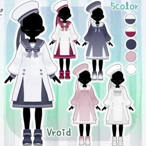 セーラーワンピース Vroid正式版 5色