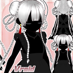 ヘアプリセット チャイナ風三つ編みシニョン