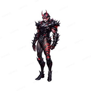 【ダークファンタジー】鬼の魔王_漆黒の鎧_立ち絵