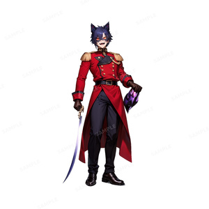 【獣人】深紅の軍服_ロイヤルウルフビーストマン_立ち絵
