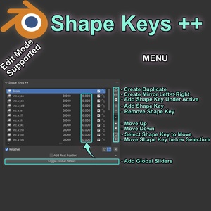 Shape Keys ++ Blender Add-on (Ver. 0.2.8) 缩略图 2