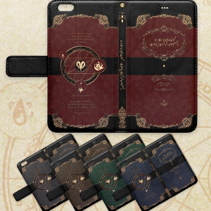 【iphone/6 Plus/6s Plus】黒魔術書風 手帳型ケース