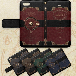 【iphone/5/SE】黒魔術書風 手帳型ケース