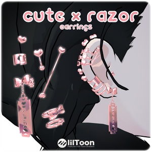 【VRC想定】Cute×razor ✦ earring【全アバター可能！】
