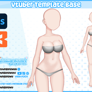 Vtuber Base | All files included for photoshop, clipstudio paint, and live2d