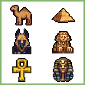 【ドット絵素材】エジプト風アイコンセット（640px透過PNG）