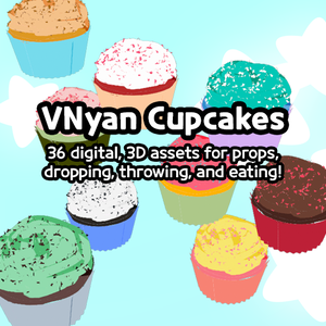 VNyan Cupcakes, drop, prop, throwable, edible | streamer, asset, vtuber