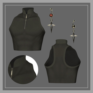 【斑霞君用】何となく作った服とへそピアス 缩略图 2
